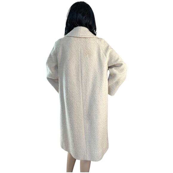 Vintage 1950's Craigleigh Ivory Blouce Double Breasted Swing Coat size large - Picture 4 of 17